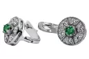 Vintage white 14k 585 gold emerald earrings vec161w Vintage