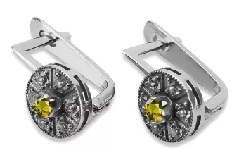 Vintage white 14k 585 gold peridot earrings vec161w Vintage