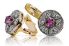 Vintage yellow 14k 585 gold amethyst earrings vec161yw Vintage