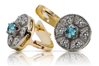 copy of Russische Sowjetische Rose Pink 14k 585 Gold Ohrringe vec033 Alexandrit Rubin Smaragd Saphir ...