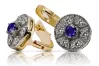 Vintage yellow 14k 585 gold sapphire earrings vec161yw Vintage