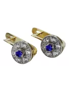 Vintage yellow 14k 585 gold sapphire earrings vec161yw Vintage