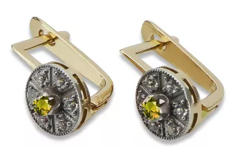 Βίντεζ σκουλαρίκια από κίτρινο 14k χρυσό 585 με περιόδους vec161yw