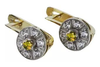 Βίντεζ σκουλαρίκια από κίτρινο 14k χρυσό 585 με περιόδους vec161yw