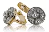 Vintage yellow 14k 585 gold zircone earrings vec161yw Vintage