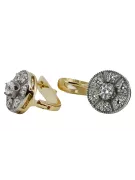 Vintage yellow 14k 585 gold zircone earrings vec161yw Vintage