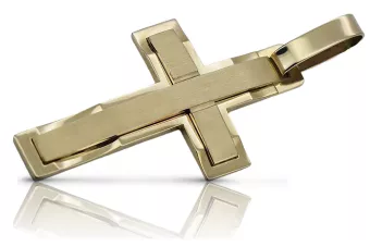 Cruce catolică din aur solid galben de 14k ctc022y