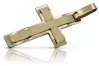 Желтый католический крест из чистого золота 585 пробы ctc022y