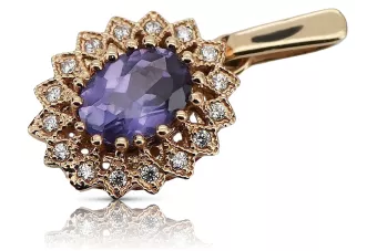 Vintage rose pink 14k 585 gold alexandrite pendant vpc018 Vintage