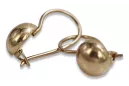 Vintage rose pink 14k 585 gold  Vintage ball earrings ven130