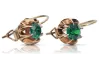 Vintage rose pink 14k 585 gold emerald earrings vec062
