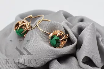 copy of Русская советская розовая роза 14k 585 золото серьги vec062 александрит рубин изумруд сапфир ...
