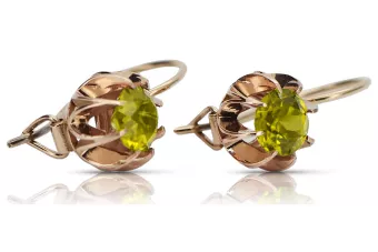 copy of Ruso soviético rosa rosa 14k 585 pendientes de oro vec062 alejandrita rubí esmeralda zafiro ...