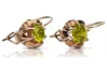 Vintage rose pink 14k 585 gold peridot earrings vec062