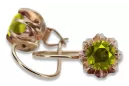 Vintage rose pink 14k 585 gold peridot earrings vec062