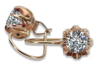 copy of Русская советская розовая роза 14k 585 золото серьги vec062 александрит рубин изумруд сапфир ...
