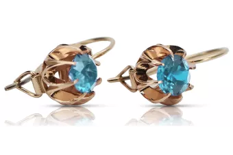 copy of Русская советская розовая роза 14k 585 золото серьги vec062 александрит рубин изумруд сапфир ...