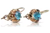 Vintage rose pink 14k 585 gold aquamarine earrings vec062