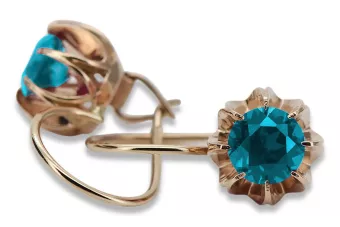 copy of Русская советская розовая роза 14k 585 золото серьги vec062 александрит рубин изумруд сапфир ...
