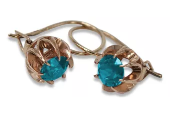 copy of Ruso soviético rosa rosa 14k 585 pendientes de oro vec062 alejandrita rubí esmeralda zafiro ...