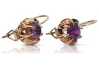 Vintage rose pink 14k 585 gold amethyst earrings vec062