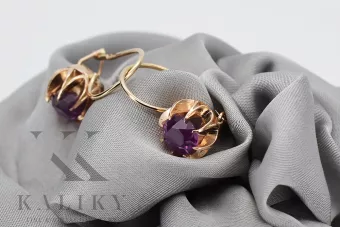 copy of Russische Sowjetische Rose Pink 14k 585 Gold Ohrringe vec062 Alexandrit Rubin Smaragd Saphir ...