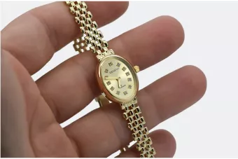 Italienische gelb Damenuhr Geneve Lady Geschenk lw016y