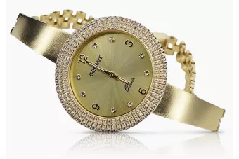 Krásné 14k zlaté ženské hodinky žánev LW012Y