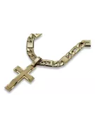 copy of Жовтий 14k золотий католицький хрест з елегантним ланцюжком ctc096y&cc099y