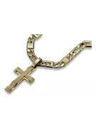 Or jaune 14k Croix catholique avec chaîne élégante ctc022y constantecc098y