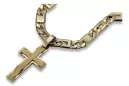 Katholisches Kreuz aus Gelbgold 14 Karat mit eleganter Kette ctc022y&cc098y