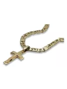 copy of Gelb 14 Karat Gold Katholisches Kreuz & Elegante Kette Yellow 14k gold Catholic cross with Elegant chain ctc096y&cc099y