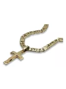 Or jaune 14k Croix catholique avec chaîne élégante ctc022y constantecc098y