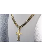 Or jaune 14k Croix catholique avec chaîne élégante ctc022y constantecc098y