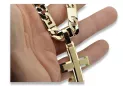 Katholisches Kreuz aus Gelbgold 14 Karat mit eleganter Kette ctc022y&cc098y