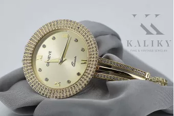 Υπέροχο 14k 585 χρυσό γυναικείο ρολόι Geneve lw021y