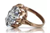 Vintage rose pink 14k gold 585 Zircone ring vrc134 Vintage