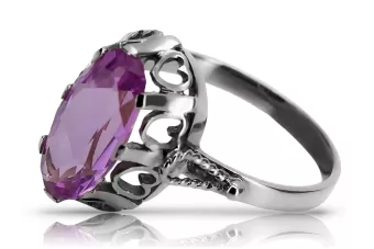 Sidabrinis žiedas Rusijos 925 su Ametistu vrc134s Vintage