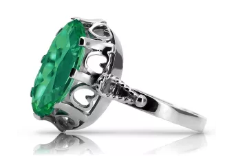 Ασημένιο δαχτυλίδι Ρωσικό 925 με Emerald vrc134s Vintage