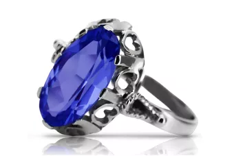 Silver Russian 925 Ring s VRC134S vinobraní Sapphire