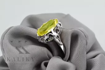Sidabrinis žiedas Rusijos 925 su Peridotu vrc134s Vintage