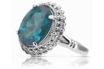 Ασημένιο δαχτυλίδι Ρωσικό 925 με Aquamarine vrc068s Vintage