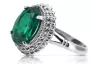 Vintage silver 925 Emerald ring vrc068s Vintage