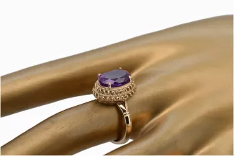 14k Rose Gold Alexandrite Ring, Oval Vintage