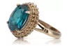 Vintage rose pink 14k gold 585 Aquamarine ring vrc068 Vintage