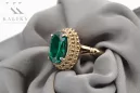 14k 585 rožinio raudono aukso žiedas su Emerald vrc068 Vintage