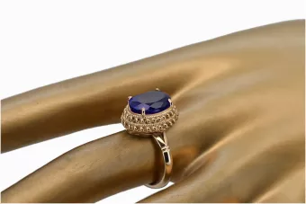 Російська радянська троянда, золото 585 проби, александрит, рубін, смарагд, сапфір, циркон, каблучка vrc014