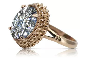 Ένα ροζ κόκκινο χρυσό δαχτυλίδι 14k 585 με Ζυρκόνια vrc068 Vintage