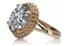Vintage rose pink 14k gold 585 Cubic Zircon ring vrc068 Vintage
