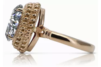 Ένα ροζ κόκκινο χρυσό δαχτυλίδι 14k 585 με Ζυρκόνια vrc068 Vintage